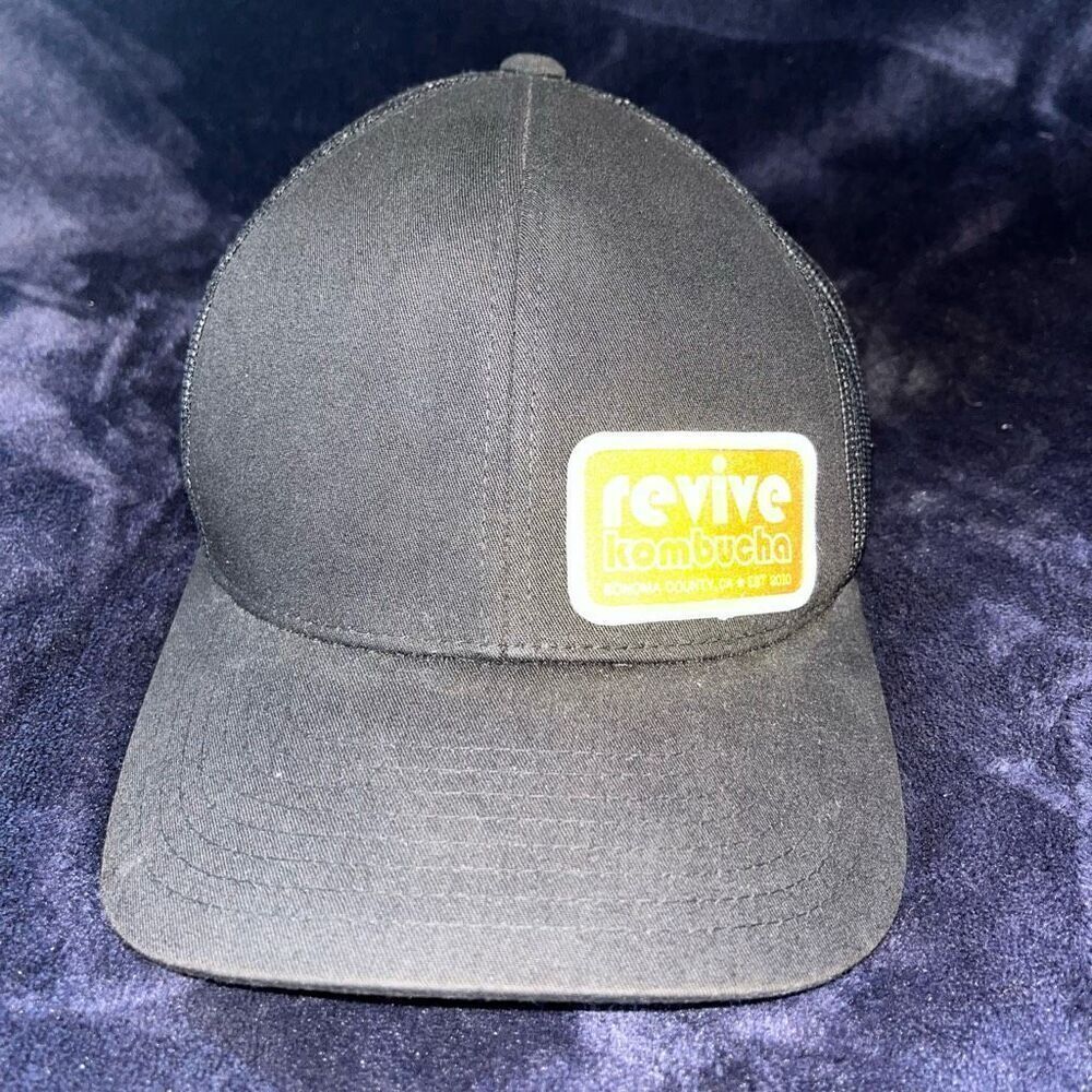Pacific Headwear Branded Revive Kombucha SnapBack Trucker Hat Black Cap‎